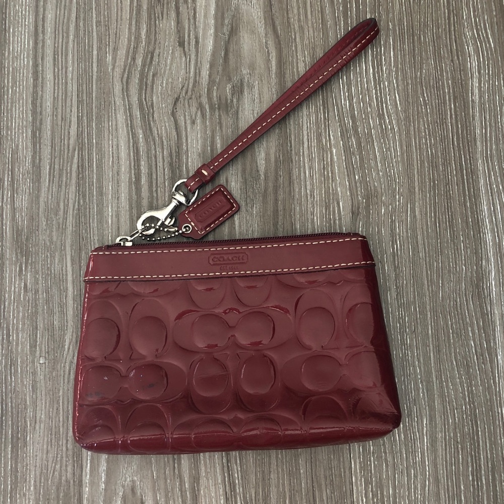 COACH Red Leather Wristlet